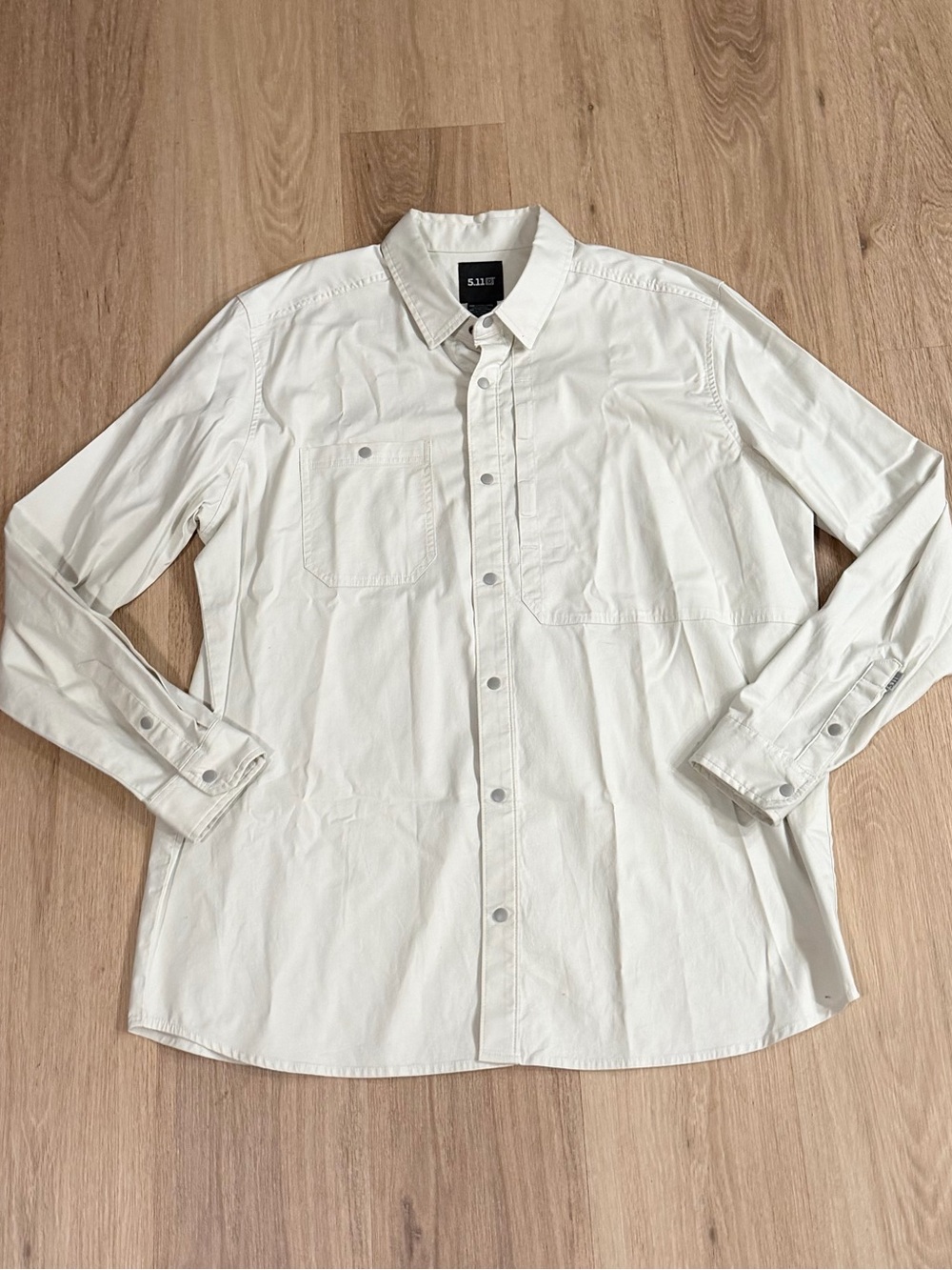 5.11 Tactical Off-White Snap-Front Utility Long Sleeve Button Up Shirt Men’s 2XL
